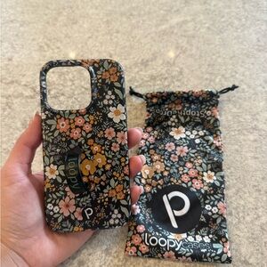Loopy Case Floral Design - Black and Orange
